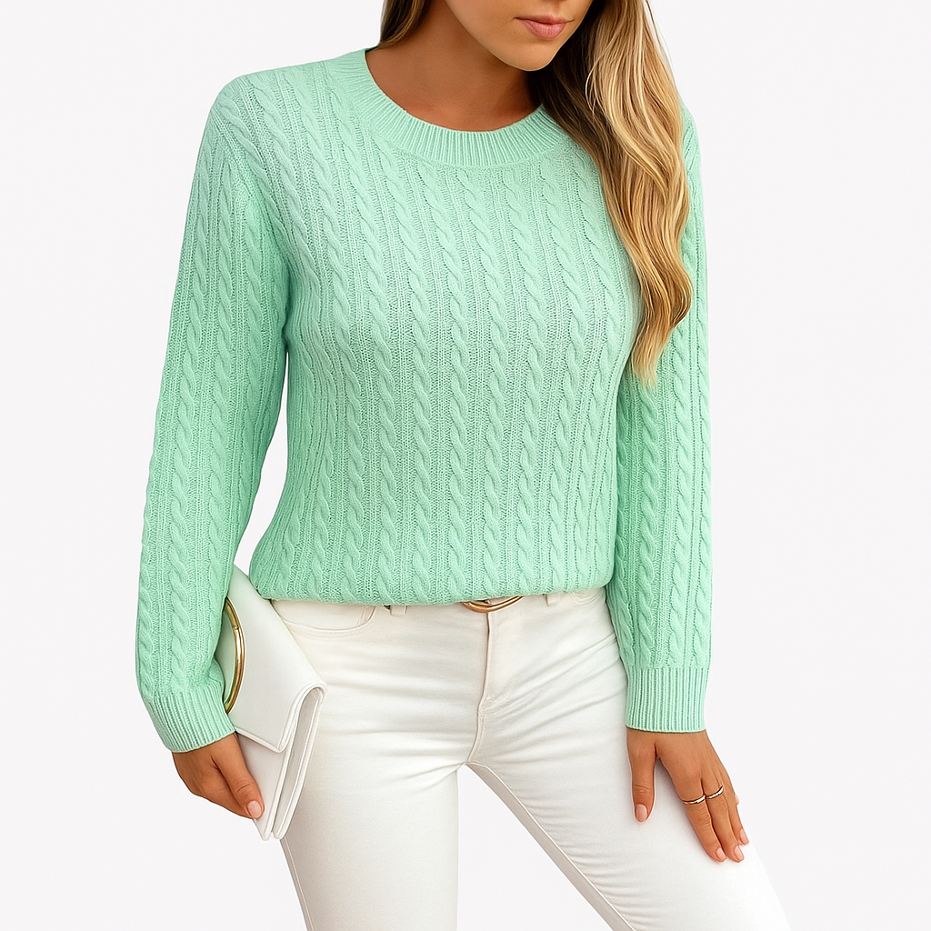 Damski sweter z okrągłym dekoltem | Klasyczny