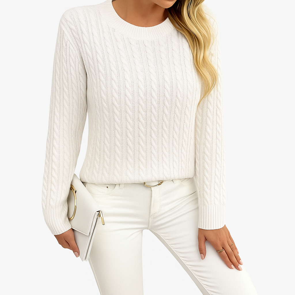 Damski sweter z okrągłym dekoltem | Klasyczny