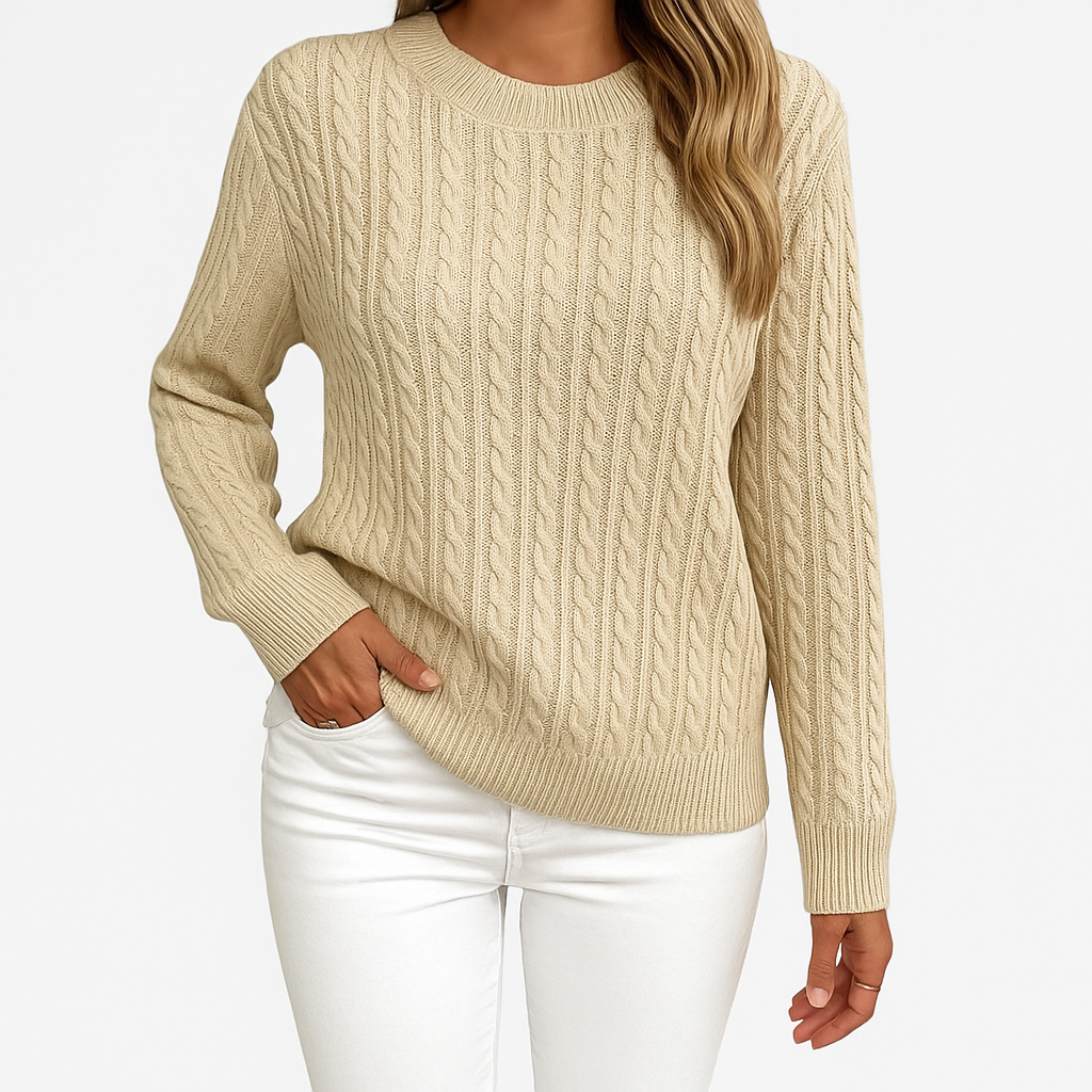 Damski sweter z okrągłym dekoltem | Klasyczny