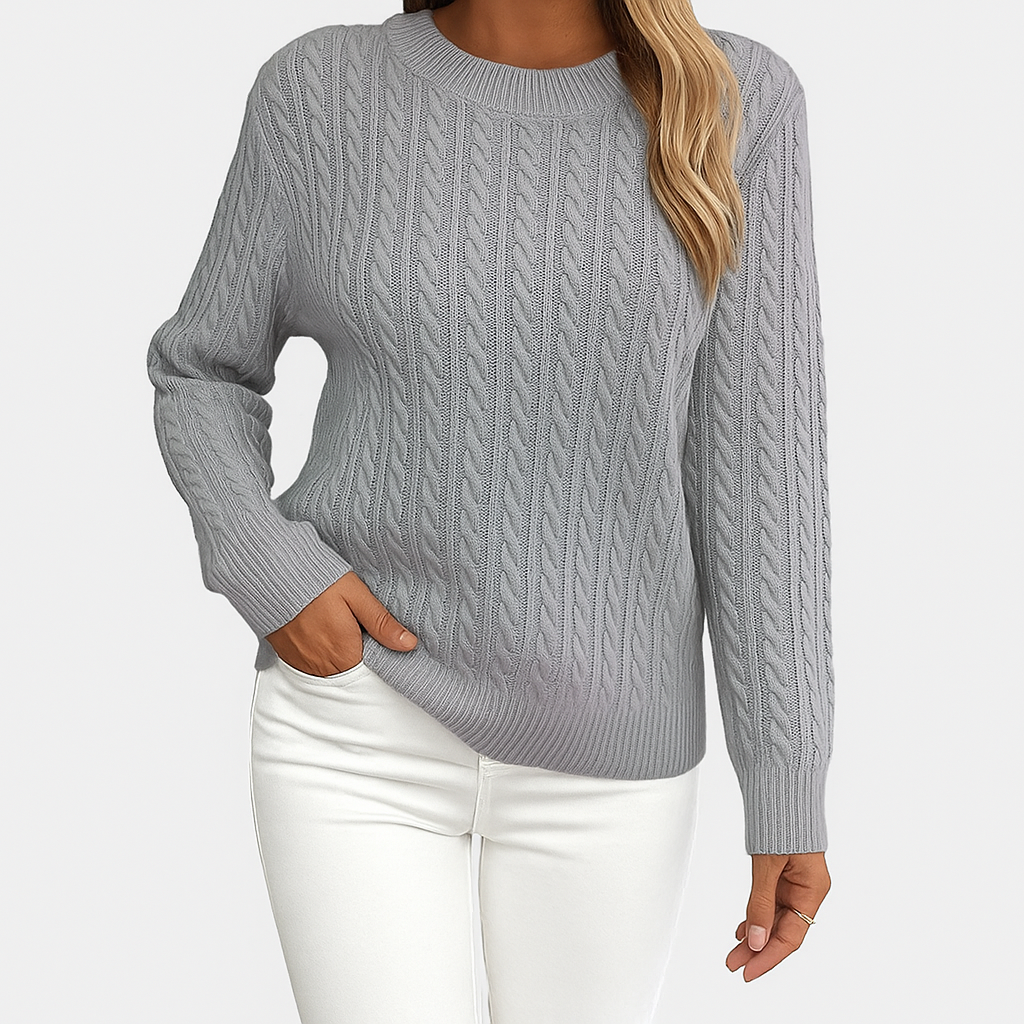 Damski sweter z okrągłym dekoltem | Klasyczny