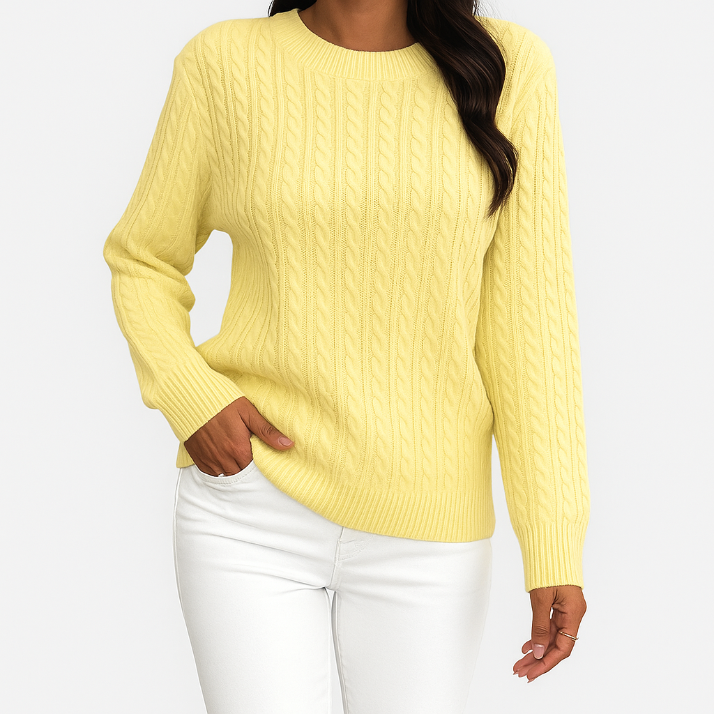 Damski sweter z okrągłym dekoltem | Klasyczny