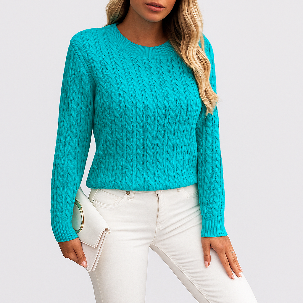 Damski sweter z okrągłym dekoltem | Klasyczny