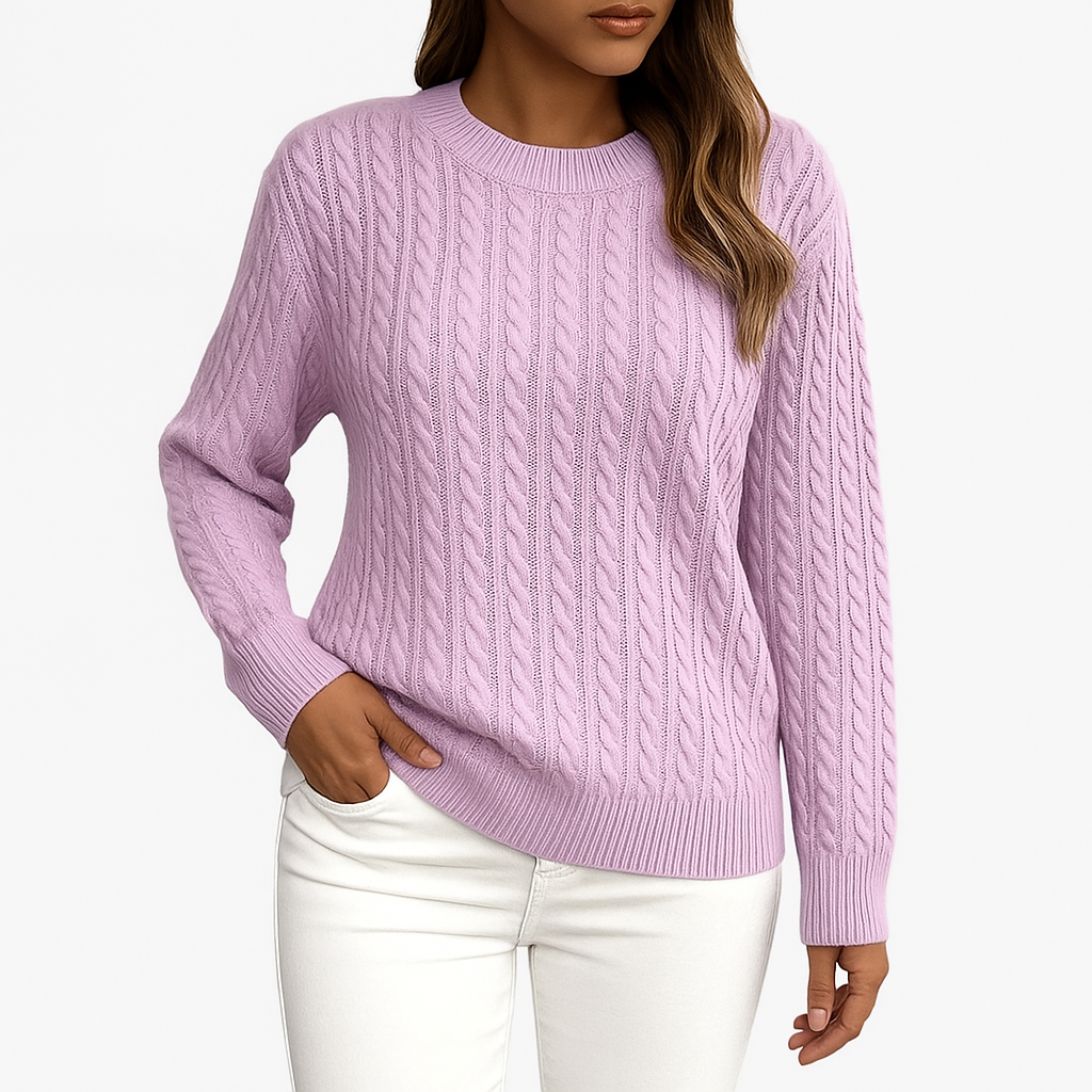 Damski sweter z okrągłym dekoltem | Klasyczny