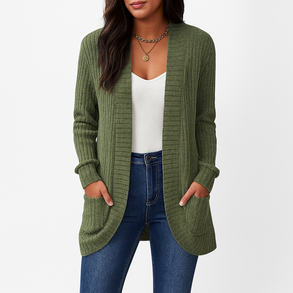 Damski dziany kardigan | Długi