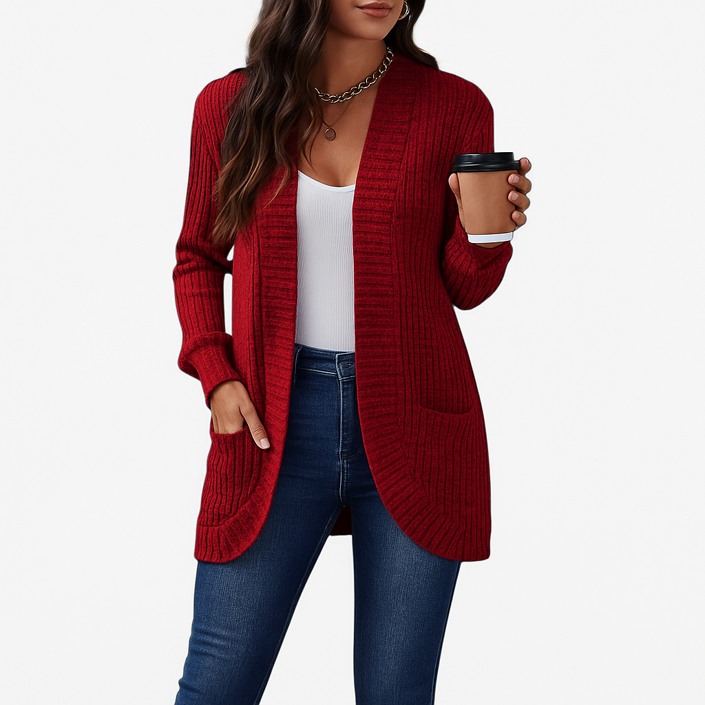 Damski dziany kardigan | Długi