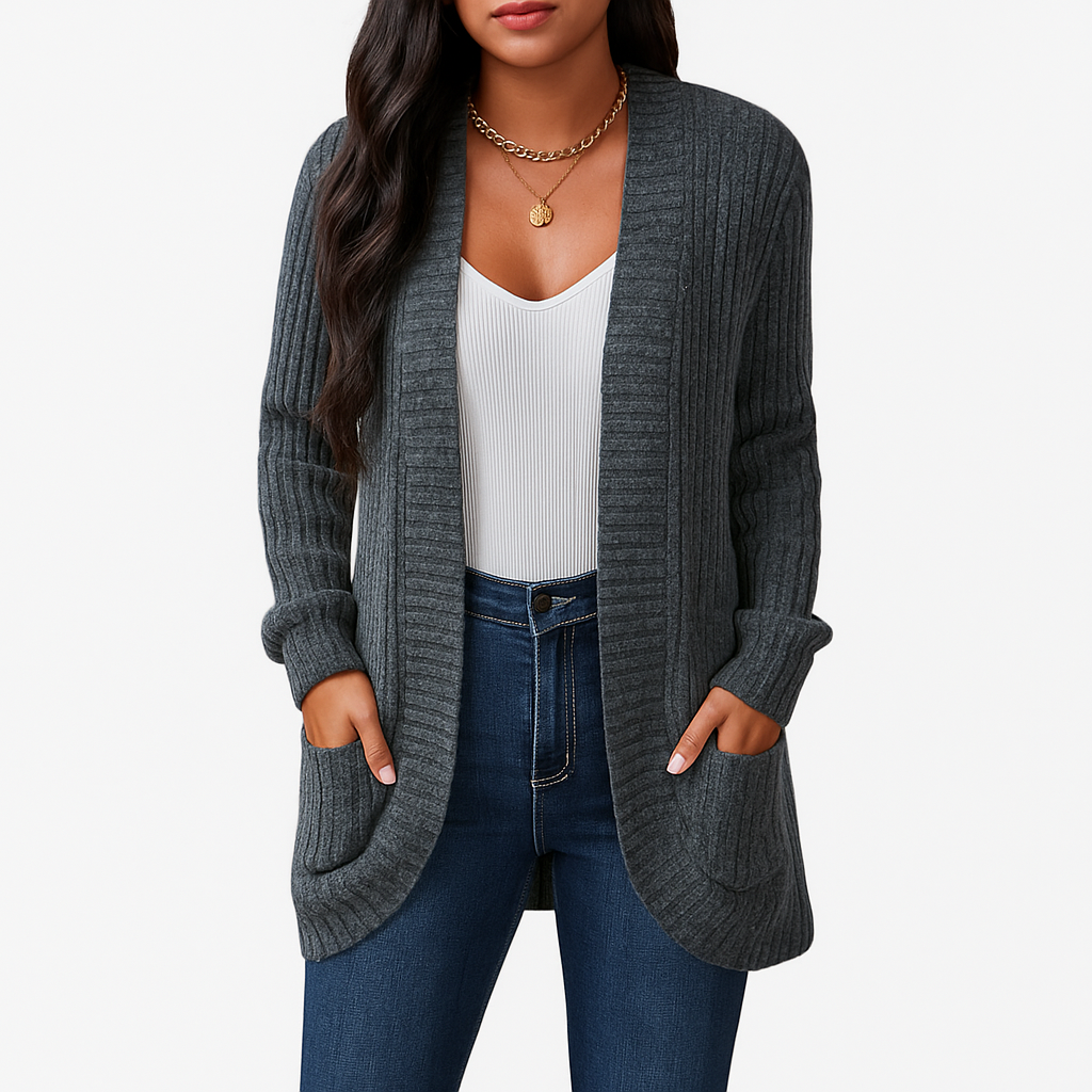 Damski dziany kardigan | Długi