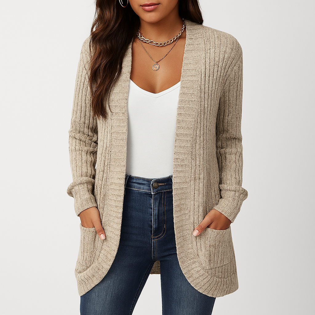 Damski dziany kardigan | Długi