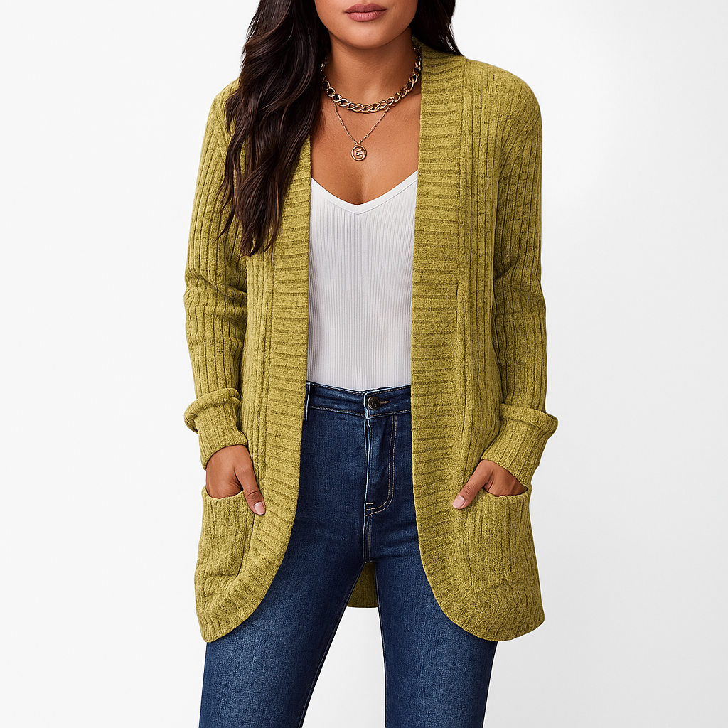 Damski dziany kardigan | Długi