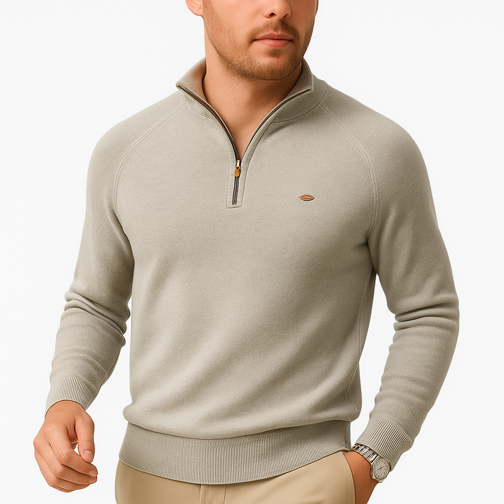 Męski sweter zapinany na zamek | Z wysokim kołnierzem