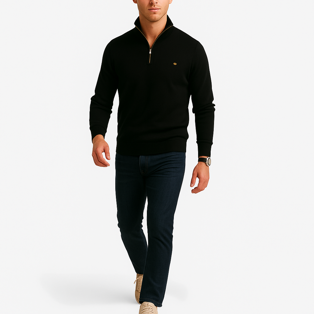 Męski sweter zapinany na zamek | Z wysokim kołnierzem