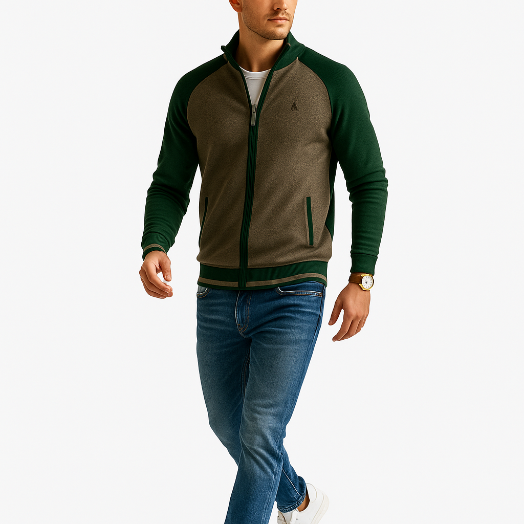 Męski sweter zapinany na zamek | Strukturalna dzianina