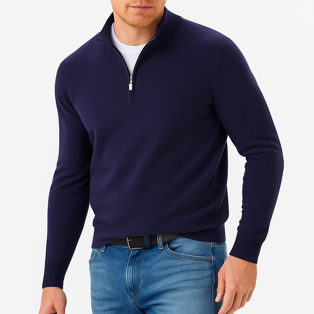 Męski sweter zapinany do połowy | Dzianina