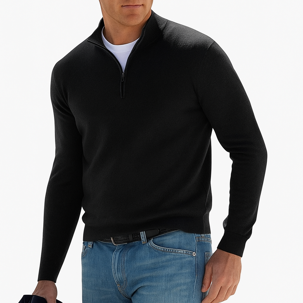 Męski sweter zapinany do połowy | Dzianina