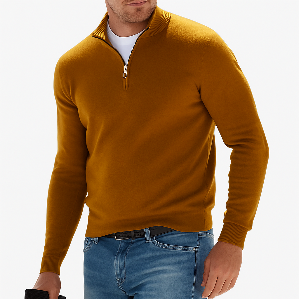 Męski sweter zapinany do połowy | Dzianina