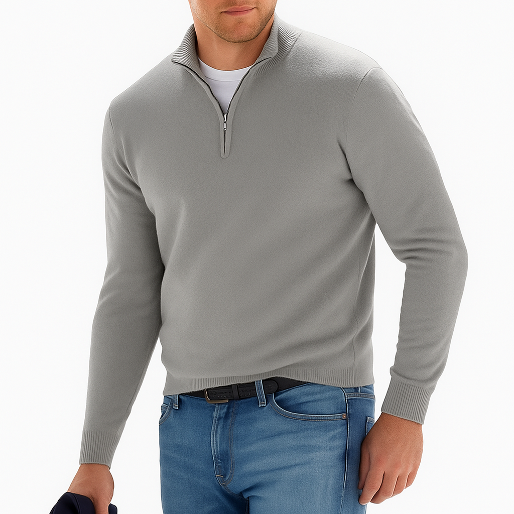 Męski sweter zapinany do połowy | Dzianina