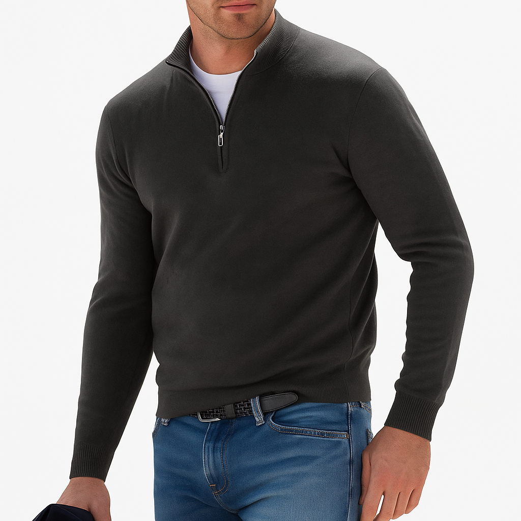 Męski sweter zapinany do połowy | Dzianina