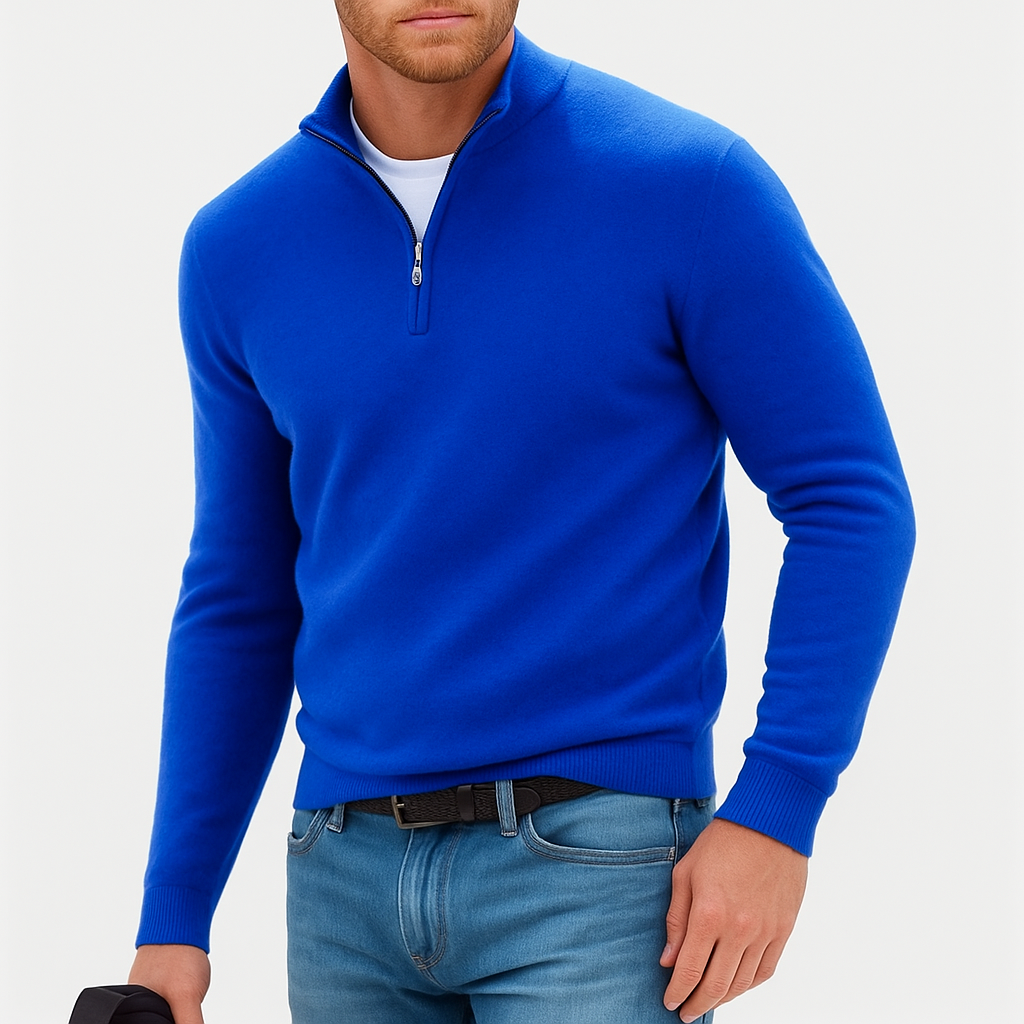 Męski sweter zapinany do połowy | Dzianina