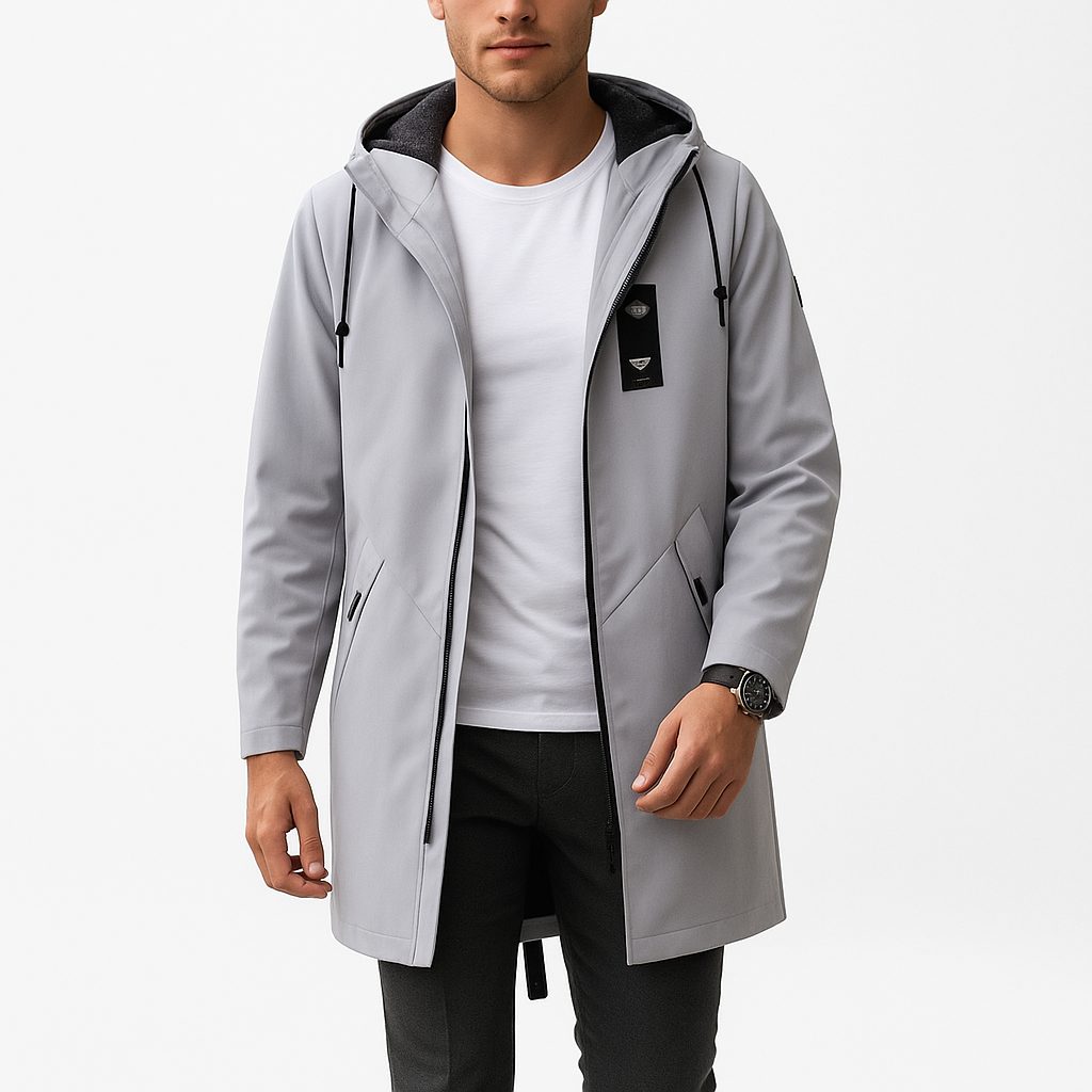 Męska kurtka zewnętrzna długa | Na zamek