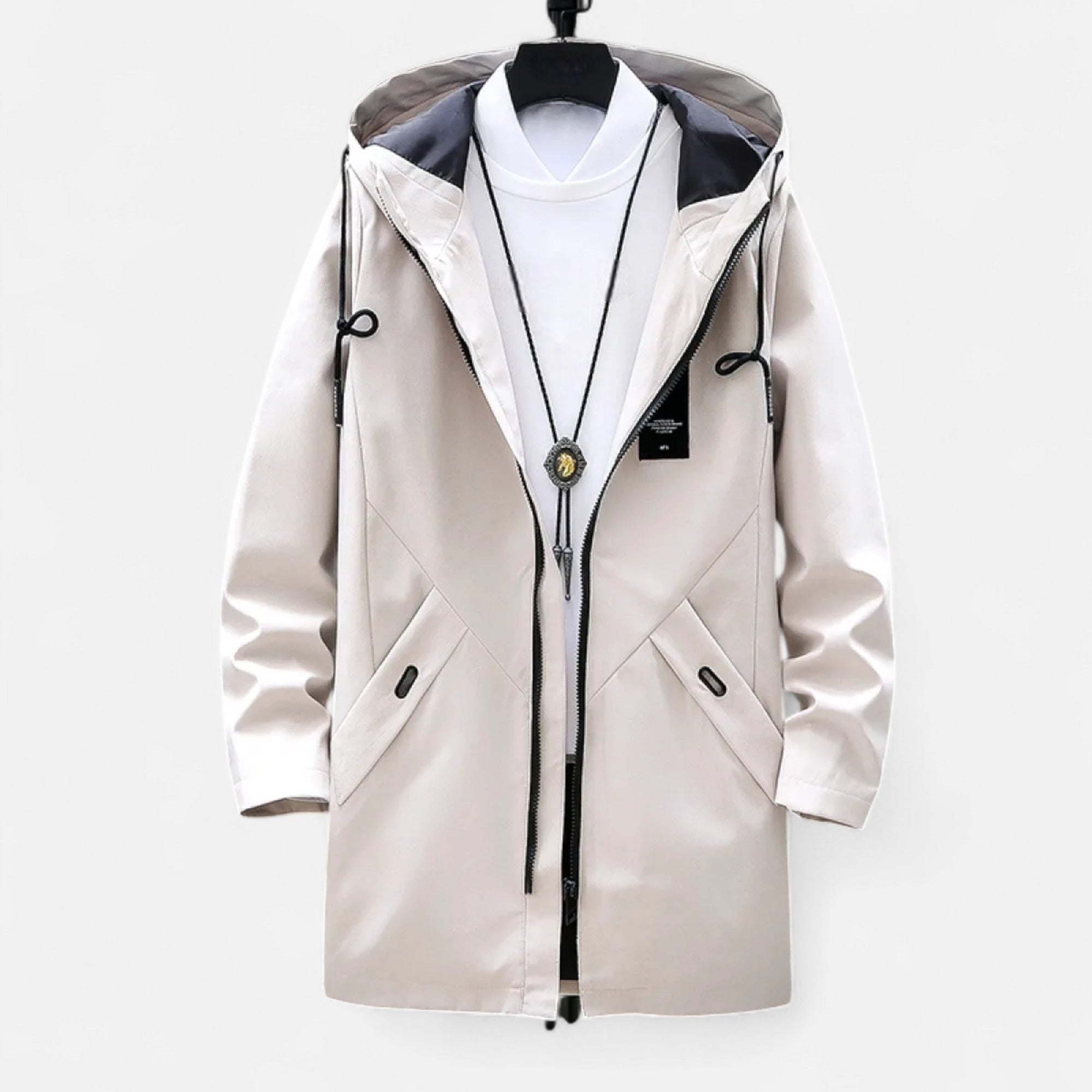 Męska kurtka zewnętrzna długa | Na zamek